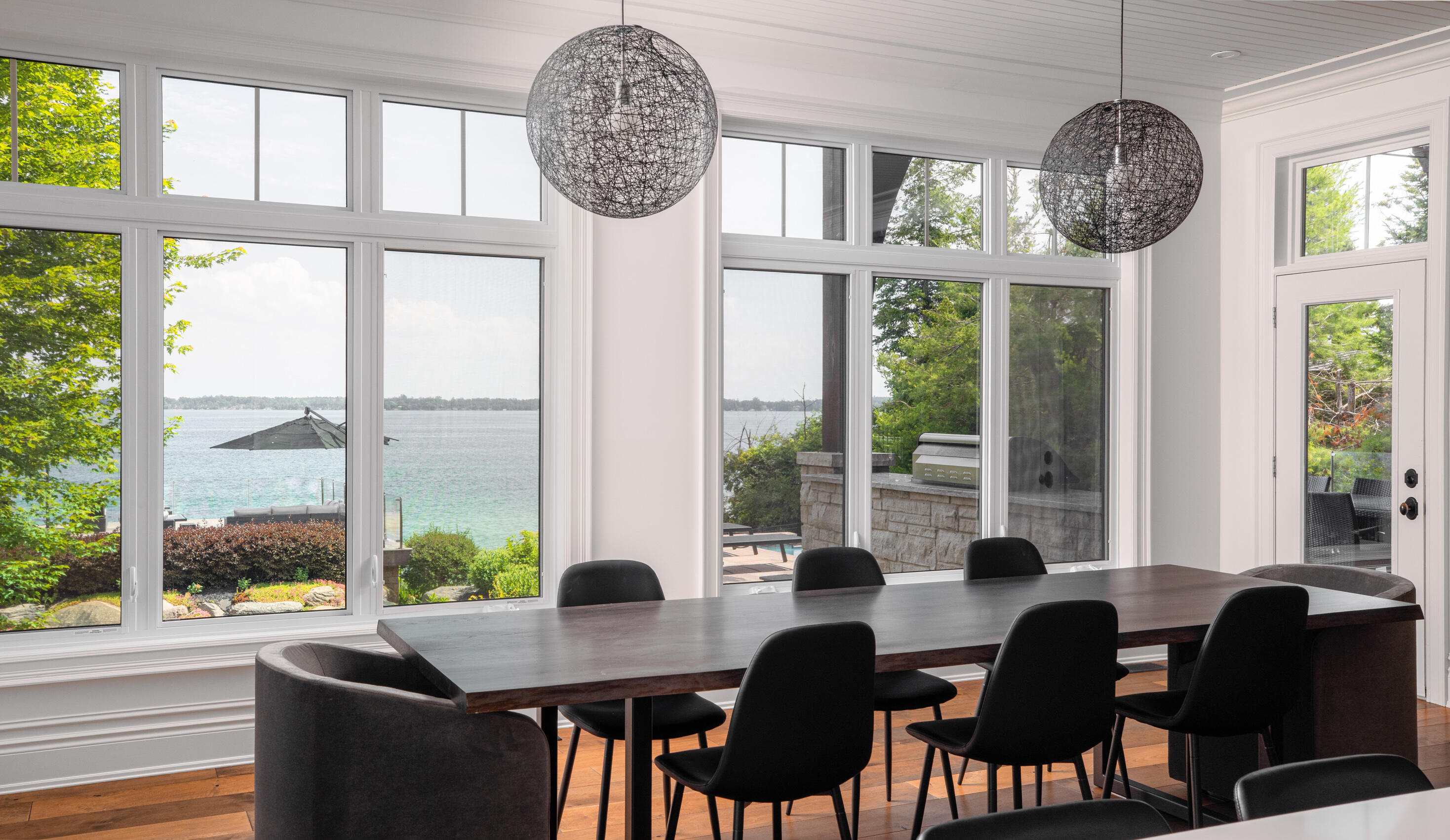 Dining Room looking out on lake Dining Room looking out on lake